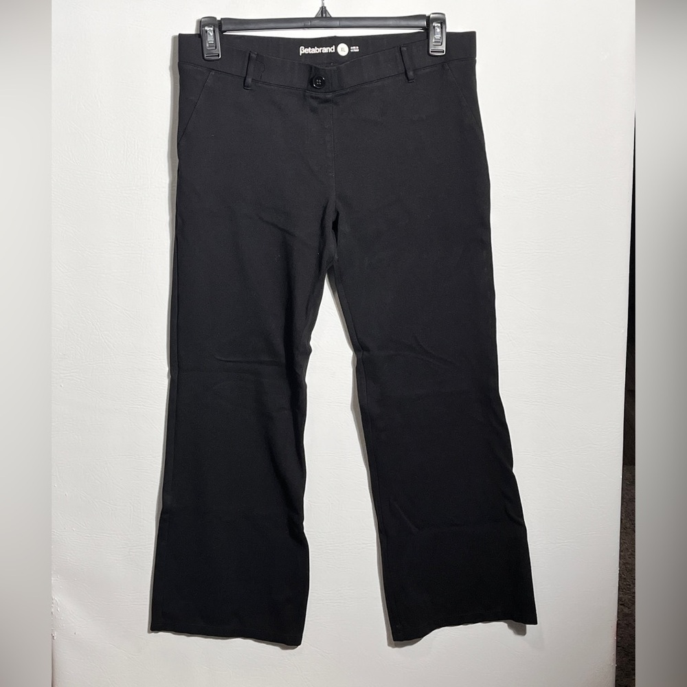 BETABRAND Black straight leg stretch legging work pants XL DRESS YOGA